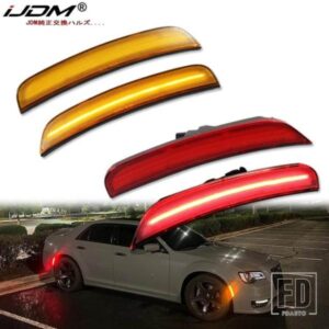 クライスラー 300 フロントリアバンパー LED サイドフェンダーマーカーライト パーキングライト フロントアンバーウィンカーライト 2015-2021 12V