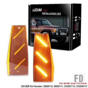 IJDM 車用フロントコーナーパーキングサイドマーカーライトランプ ジープ チェロキー コマンチ ワゴニア XJ パーキング/運転用ウィンカーライト