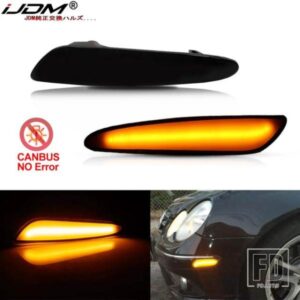 IJDM アンバー フル LED バンパー サイドマーカーライト 2003-2006 メルセデスベンツ W211 E クラス E320 E55 AMG E500 ウィンカーライトランプ