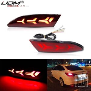 フォード フォーカス 3 2011-2014 セダン ハッチバック用 LED バンパーリフレクターライト 2個 テールブレーキリアフォグランプウィンカー機能