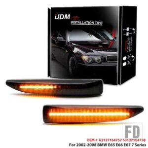 IJDM OEM仕様 アンバーLEDサイドマーカーライトアセンブリ 2002-2008 BMW E65 E66 E67 7シリーズ対応 OEMサイドマーカーの交換用