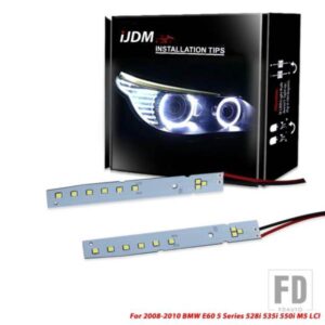 IJDM 9SMD LEDまぶた/アイブロウモジュール 2008-2010 BMW E60 LCI 5シリーズ 528I 535I 550I M5用HIDマッチングキセノンホワイト