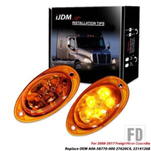 IJDM フルLEDフロントキャブトラックサイドマーカーウィンカーライトアセンブリ 2008-2017 FREIGHTLINER CASCADIA SEMI-TRUCK用