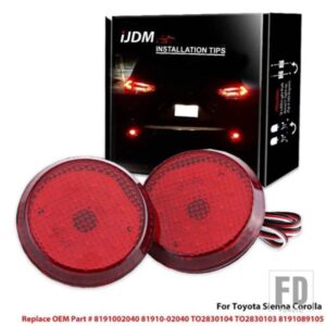 2個 LED ブレーキ ストップ ハザード灯 日産/キャシュカイ/トレイル用 トヨタ/カローラ用 テール リア バンパー リフレクター フォグランプ 超高輝度