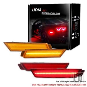 IJDM 車用 フロントリア サイドマーカーランプ アンバー/ホワイトレッド 2010-2015 シボレー カマロ フロントバンパー LED フェンダー/サイドマーカー