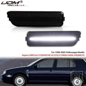 2個 車用 LED フロントバンパー サイドマーカーライト インジケーター 左右 ウィンカーランプ VW ジェッタ ゴルフ MK4 1999-2005用