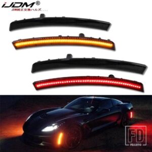 IJDM フルLEDストリップ フロントリアサイドマーカーライト 2014-19 シボレー C7 コルベット ウィンカーライト用 OEM サイドマーカーランプの交換用