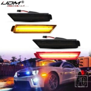IJDM アンバー/レッド フロント/リアバンパー フル LED サイドマーカーライトキット シボレー カマロ用 OEM ウィンカーライト/ドライビングライトの交換