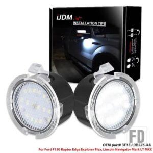フォード フォーカス C-MAX KUGA MONDEO MONDEO FUSION RANGER EXPEDITION F-150 EDGE S-MAX 12V用 LEDサイドアンダーミラーパドルライト 2個