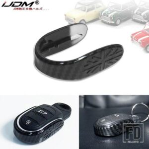 IJDM カーボンパターン キーフォブ シェルチェーン ユニオンジャック デコレーション BMW MINI COOPER S JCW ONE D F54 F55 F56 F57 F60 AR ACCE用