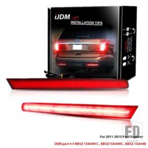 IJDM 車用 レッド LED バンパーリフレクターライト 2011-2015 フォードエクスプローラー LCI 以前 用 テールリアフォグランプブレーキランプ 12V 機能