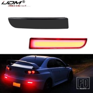 IJDM フル LED バンパーリフレクターライト 三菱 ランサーエボリューション X アウトランダー用 テール/ブレーキウィンカーライトリアフォグランプ用