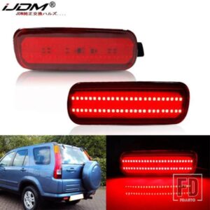 IJDM 車用 LED バンパーリフレクターライト ホンダ CRV 2002-2004 テールブレーキリアフォグランプ機能 12V レッド