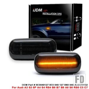 IJDM アンバーイエロー LED フロントフェンダーサイドマーカーライト AUDI A3 S3 8P A4 S4 RS4 B6 B7 B8 A6 S6 RS6 C5 C7 ウィンカーライト用
