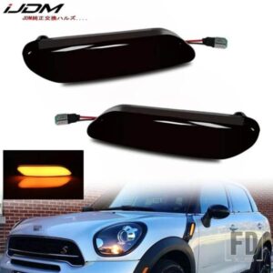 MINI COOPER R60 COUNTRYMAN R61 PACEMAN用 3DオプティックLEDフェンダーサイドマーカーウィンカーライト2個OEMサイドマーカーランプ11-16と交換可能