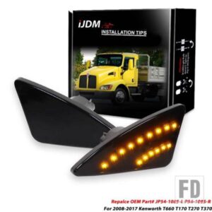 IJDM アンバー LED フロントキャブフレア サイドマーカー ウィンカーライトアセンブリ 2008-2017 ケンワース T660 T170 T270 T370 セミトラック用