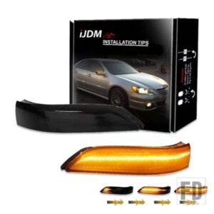 2008-2013 ホンダアコード CP1/CP2/CP3用 ダイナミックシーケンシャルブリンク/フローLEDサイドミラーウィンカーライトアセンブリ 2個入りアキュラRL用
