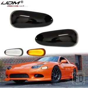 2個入り 車用バンパーシグナルライト アンバーウィンカー LEDデイタイムランニングライト 1994-1998年式 三菱 3000GT ホワイトLED DRL