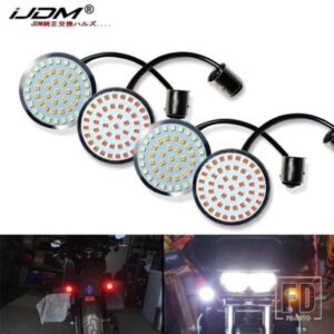 IJDM ホワイト/アンバー 1157 フル LED ウィンカーライトバルブ TOURINGELECTRA GLIDEROAD KINGSPORTSTER バイク用