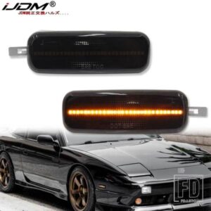 IJDM フル LED バンパー サイドマーカー ライト アセンブリ 日産 アルティマ 240SX S13 パーキング ライト/ターン シグナル 1989-1994 T10 W5W 12V
