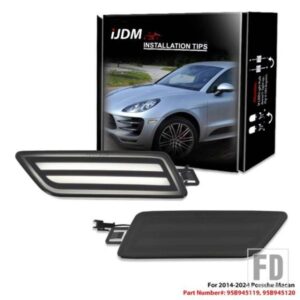 IJDM アンバー/ホワイト フル LED バンパーサイドマーカー ウィンカーライト 2014-2024 ポルシェ マカン用 OEM フロントサイドマーカーランプと交換