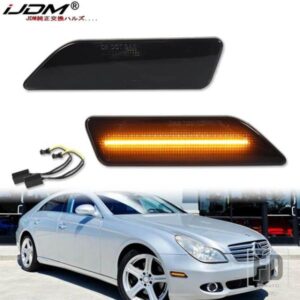 IJDM フル LED ストリップ フロントサイドマーカーライトアセンブリ 2006-2011 メルセデス C219 CLS クラス サイドウィンカーランプライト用