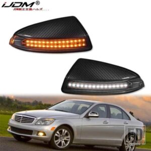 メルセデスベンツ W164 ML350 ML450 ML500 VITO W63用 ホワイト/アンバー シーケンシャルフラッシュ LED サイドミラー DRL ウィンカーライトアセンブリ 2個