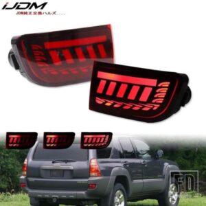 テールライトスタイル レッド LED リアバンパーリフレクター テールブレーキライト ウィンカー 02-2009 トヨタ ランドクルーザー プラド 120 4RUNNER用