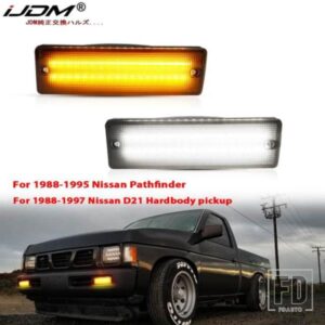 2個入り 車用バンパーウィンカー LEDデイタイムランニングライト 日産パスファインダー D21 ハードボディピックアップ パスファインダー用 ホワイトLED DRL