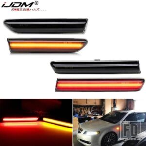 IJDM アンバー/レッド フル LED サイドマーカーライト 2004-2008 ACURA TL用 トータル180-SMD LED搭載 サイドマーカーランプ 12Vと交換可能