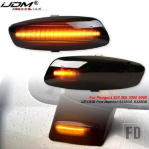 IJDM プジョー 207 308 3008 5008 RCZ シトロエン C3 C4 C5 DS3 DS4 車用 LED ダイナミック ウィンカー ブリンカー サイドマーカー フェンダーライト