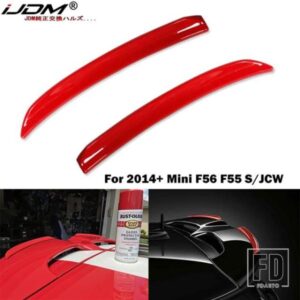 IJDM スポーツレッド/カーボンパターンスタイル ブラックカラー JCW スポイラーエクステンションリップフィン ミニクーパー F56 F55 S / JCW用