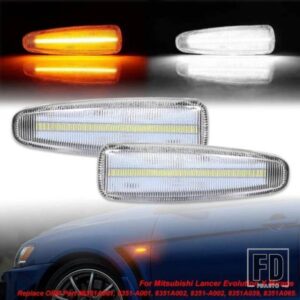 IJDM アンバー シーケンシャルブリンク スイッチバック LED サイドマーカーライト 三菱 ランサーエボリューション エボX アウトランダー スポーツ ホワイト