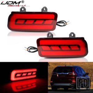 IJDM 車用 LED バンパーリフレクターライト ホンダ CRV 2015-2016 テールブレーキリアフォグランプウィンカーランプ機能 レッド