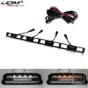 IJDM 4点セット フロントバンパーフードグリル LED アンバーホワイトライト トヨタ タコマ 2012-2015用 LEDライト フロントバンパーグリル用 12V