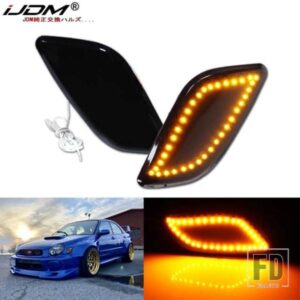 IJDM アンバー/ホワイト LED フロントサイドマーカーライト 02-03 スバル インプレッサ RS/TS/WRX ウィンカー/ドライビングライトOEM サイドマーカーランプ