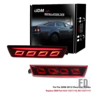 IJDM シボレー マリブ レッド リアバンパー レッド バック サイドマーカー ランプ/ドライビング ライトリアサイドマーカー ライト 2008-2012 12V