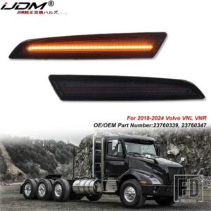 VOLVO VNL VNR フロントサイドマーカーライトアセンブリ アンバーウィンカーランプ/ドライビングライト/パーキングライト 2018-2024 12V