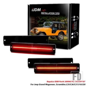 IJDM フロント/リアサイドマーカーライト ジープ グランドワゴニア スクランブラー用 ジープ CJ5/CJ6/CJ7/J10/J20用 サイドマーカーランプ交換用