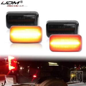 IJDM アンバー/レッド フル LED デュアルリアフェンダーマーカーライト 2015年以降のシボレー GMC 2500HD 3500HD ダブルホイールフェンダーベッドに適合