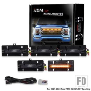 フォード F150 XL/XLT/XLT スポーツ タンドラ フロントグリルライト ランニング/ポジションライト 21-23用 フードバルジ グリルライト 5個
