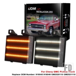 シボレー R1500 R2500 C20 C30 GMC ピックアップトラック用フロントウィンカーライトアセンブリホワイト LED パーキング/ドライビング アンバー LED