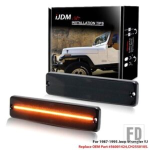 IJDM フル LED ストリップ フロントフェンダーフレア サイドマーカーライト ウィンカーライト 1987-1995 JEEP WRANGLER YJ用OEM CH2520111 と交換