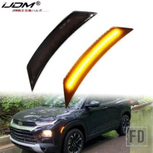 IJDM アンバーイエロー 12V フロントサイドマーカー LED ライト 2021-2022 シボレー トレイルブレイザー フロントバンパー ウィンカーランプ用 ホワイト