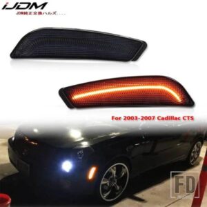 2PCS アンバーイエローフロントサイドマーカー LED ライト 2003-2007 キャデラック CTS CTS V フロントバンパーウィンカーランプアセンブリ 12V T10