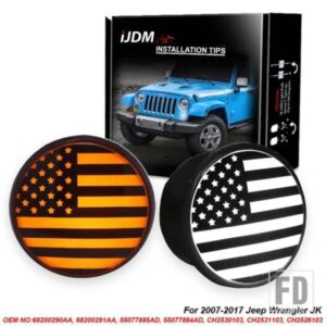 ジープ ラングラー JK フロント ウィンカー アンバー ウィンカー ライト ホワイト DRL フロントグリル 米国旗インジケーター パーキングライト 2007-2018