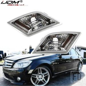 IJDM 車用フロントバンパー サイドマーカーランプハウジング メルセデス W204 PRE-LCI C250 C300 C350 2008-13 C63 AMG Cクラス 2008-2011用