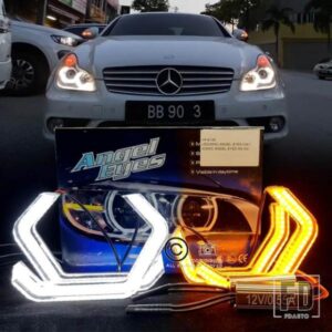 LEDクリスタルエンジェルアイズM4スタイルDRLハローリングメルセデスベンツC219 W219 CLS 300 350 500 550ジャガーXJ XF XEヘッドライトアイコニック用