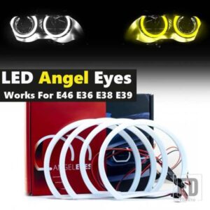 4X カースタイリング デュアルカラー ホワイト イエロー LED ハローリング コットンライト BMW E36 E38 E39 E46 2D クーペ LED SMD