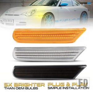 ポルシェ ボクスター 986 911 996 カレラ GT2 GT3用 ダイナミック アンバー LED カー サイドマーカー ウィンカー シーケンシャル ウィンカー ライト 2個